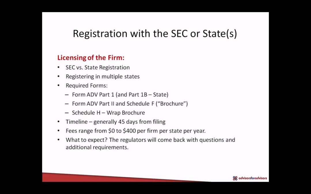 Going Independent As A Financial Advisor - Registering With The SEC Or State(s)